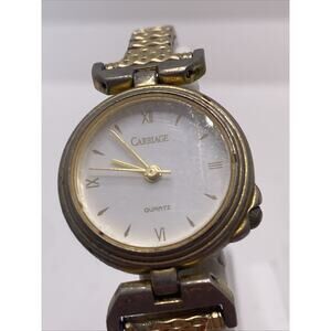 Vintage Carriage By Tikex Gold Tone Watch Works New Battery